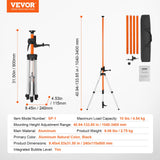 Camera Accessories: VEVOR Laser Level Tripod, 1/4"-20 & 5/8"-11 Thread Mount, 40.94-133.85 inch Height Adjustment with Level Bubble & Heavy-duty Stand, Extendable Pole Lightweight Aluminum Tripod for Laser Scanner