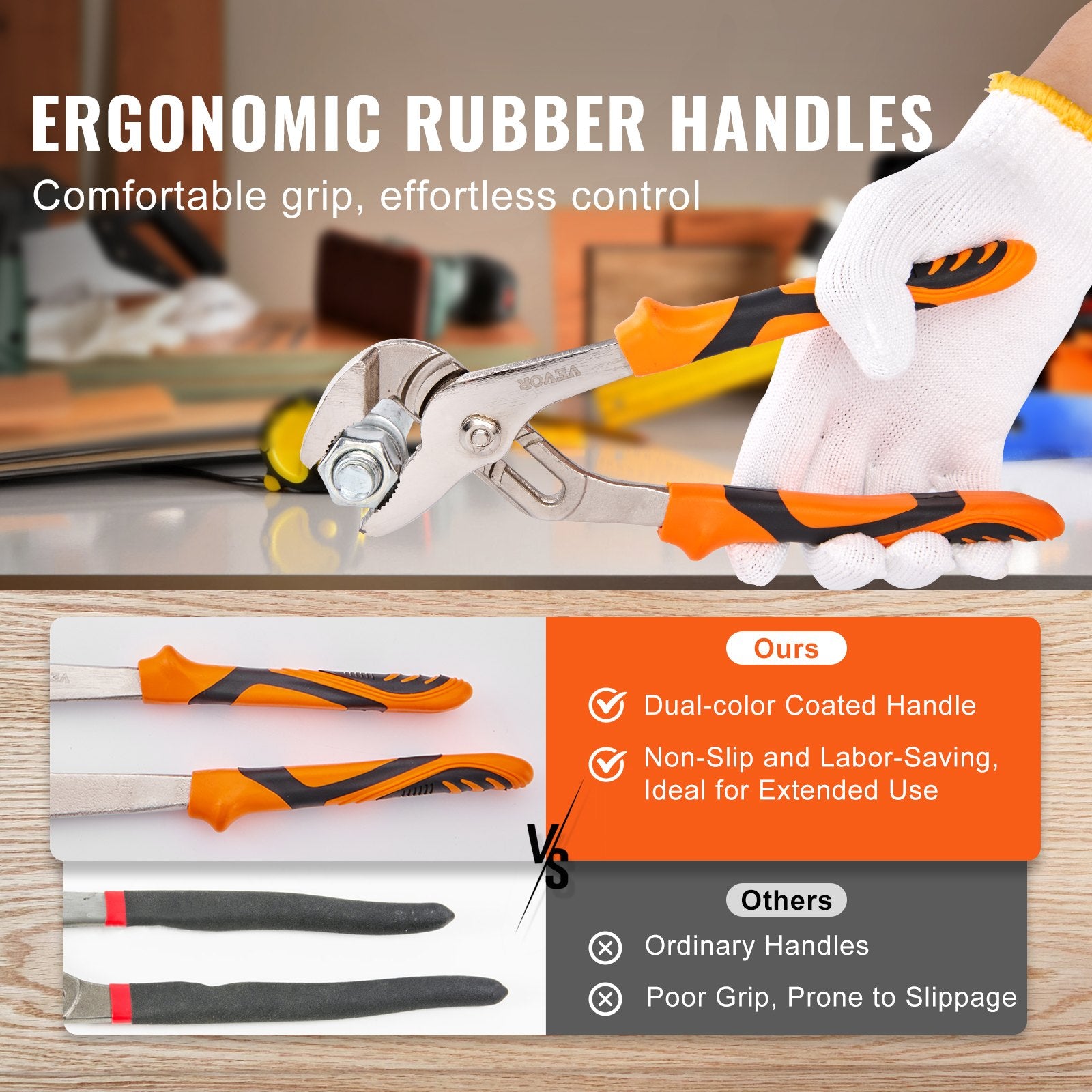 Hand Tools: VEVOR Groove Joint Pliers Set Water Pump Pliers 3-Piece 12