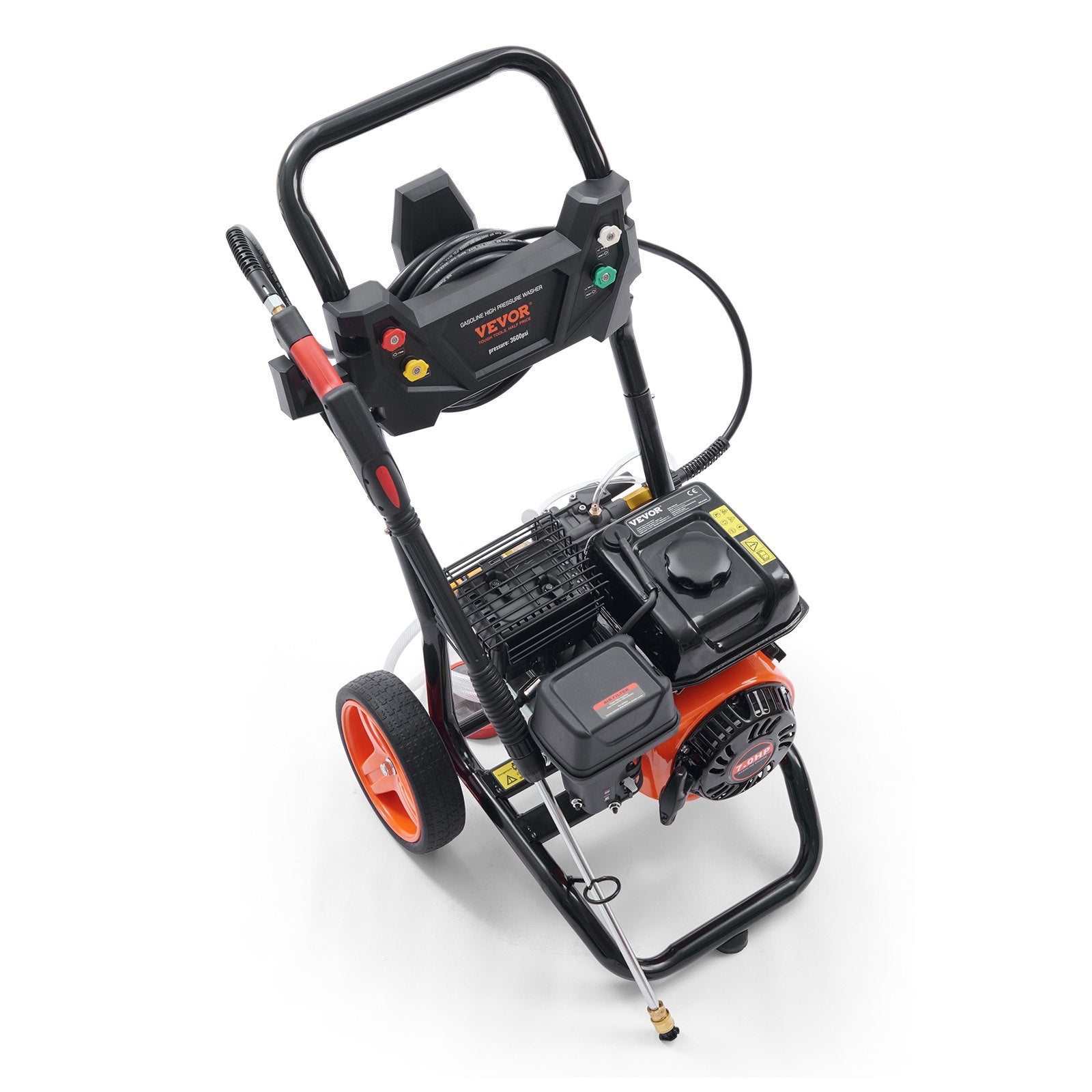 Fuel & Exhaust: VEVOR Gas Pressure Washer Gas Powered Washer 3600 PSI 2.6 GPM 210cc 5 Nozzles