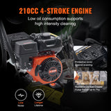 Fuel & Exhaust: VEVOR Gas Pressure Washer Gas Powered Washer 3600 PSI 2.6 GPM 210cc 5 Nozzles