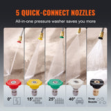 Fuel & Exhaust: VEVOR Gas Pressure Washer Gas Powered Washer 4400 PSI 4.0 GPM 390cc 5 Nozzles