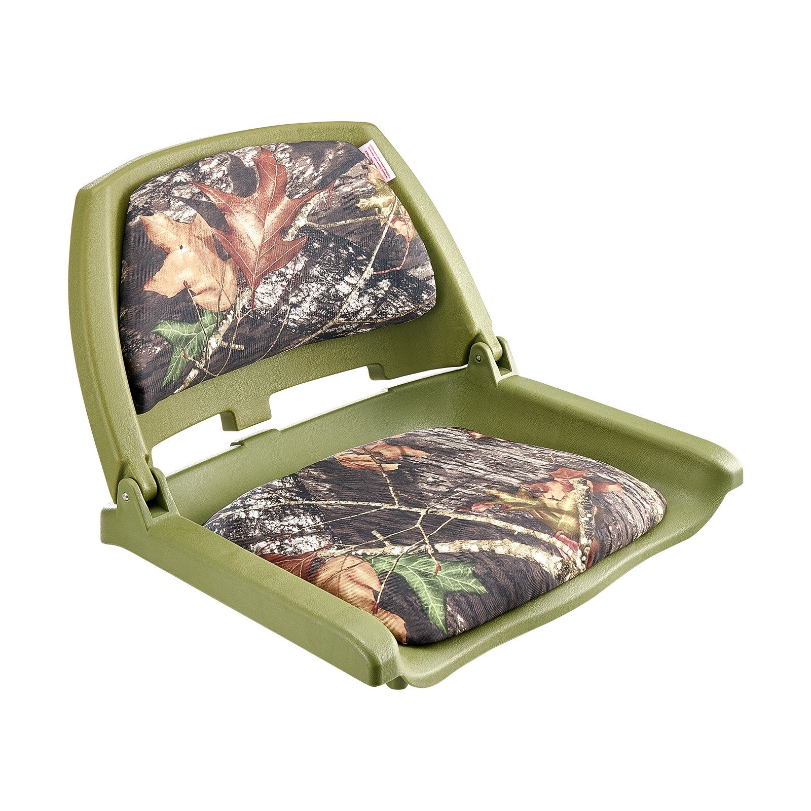 Boat Seat, Low Backrest, Folding Fishing Boat Seat with Thickened Sponge Cushion & PU Polyester Fabric, Strong PP Frame, Flip Up Boat Seat for Fishing Boats, Yachts, Ships, Camouflage Color