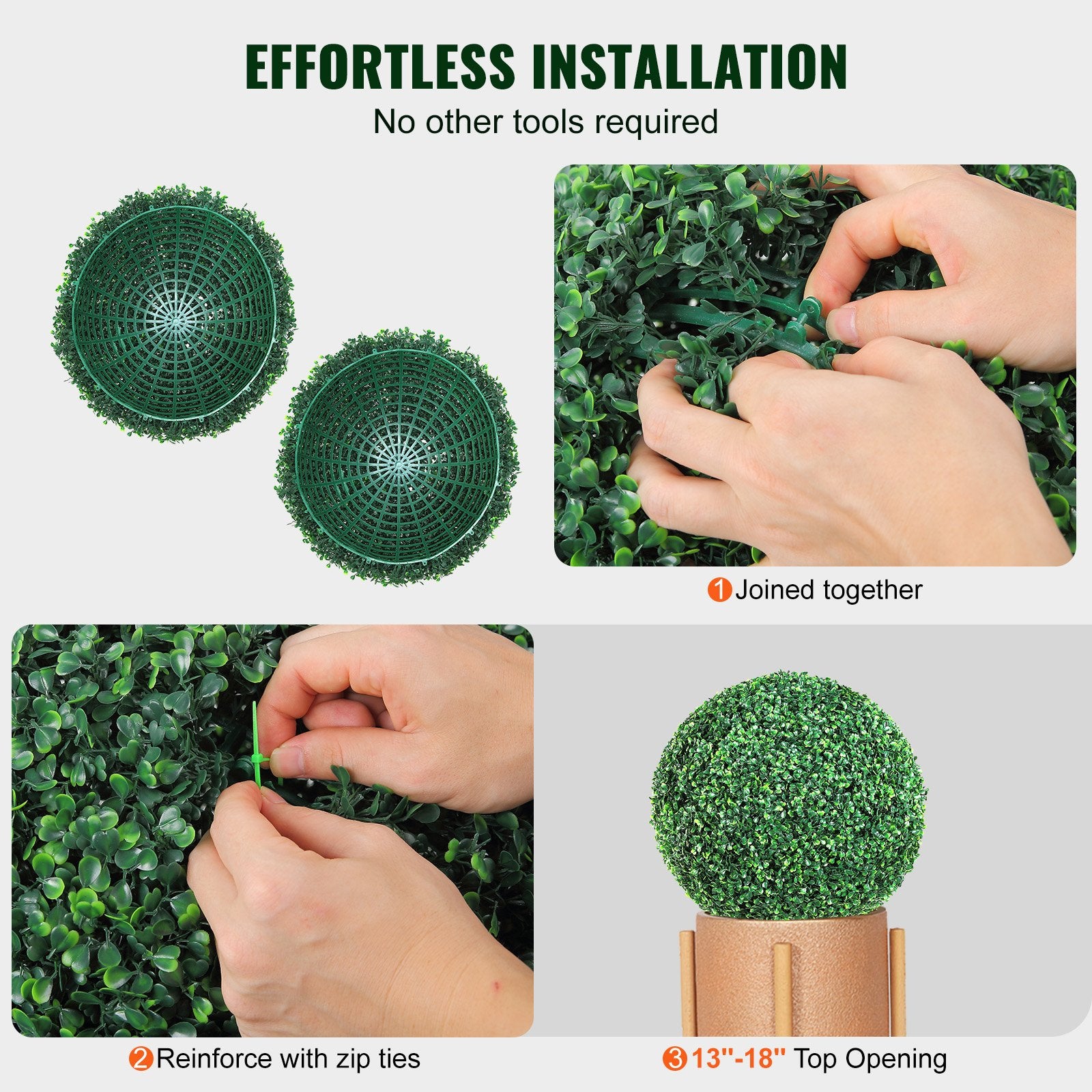Garden Ornaments: VEVOR Artificial Topiaries Boxwood Trees, (2 Pieces), Ball-Shape Faux Topiaries Plant, All-year Green Feaux Plant Decorative Balls for Backyard, Balcony,Garden, Wedding and Home