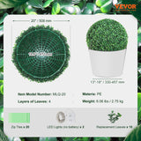 Garden Ornaments: VEVOR Artificial Topiaries Boxwood Trees, (2 Pieces), Ball-Shape Faux Topiaries Plant, All-year Green Feaux Plant Decorative Balls for Backyard, Balcony,Garden, Wedding and Home