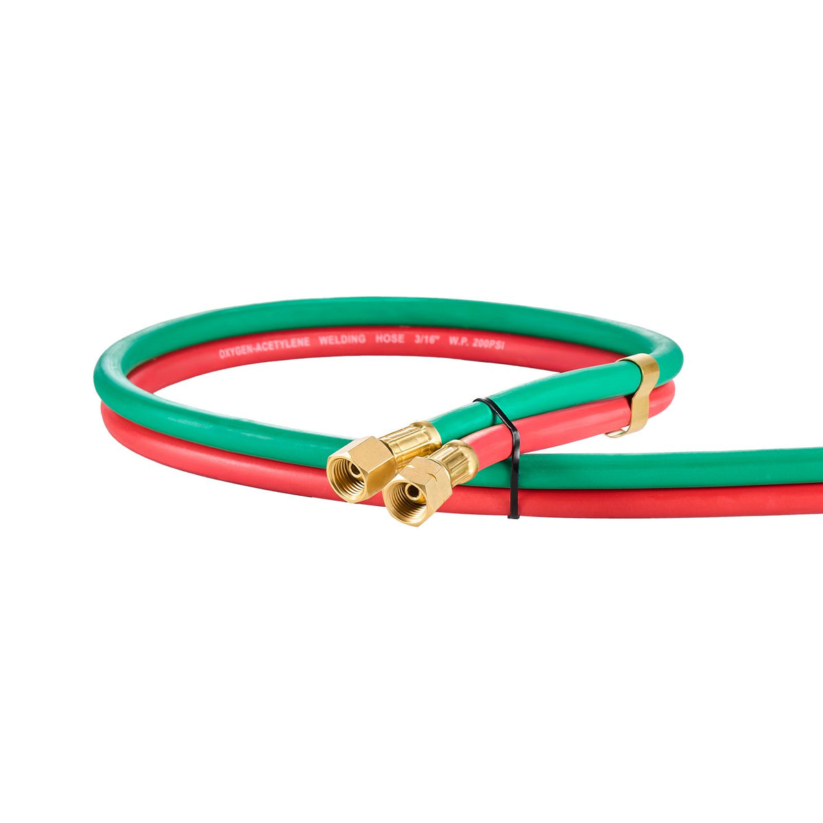 Oxygen Acetylene Hose, 1/4-Inch x 25FT Oxy Acetylene Hose with 9/16"-18 LH/RH B Fittings, R Grade Welding Torch Twin Hose with 300PSI Maximum Working Pressure for Cutting Soldering Brazing