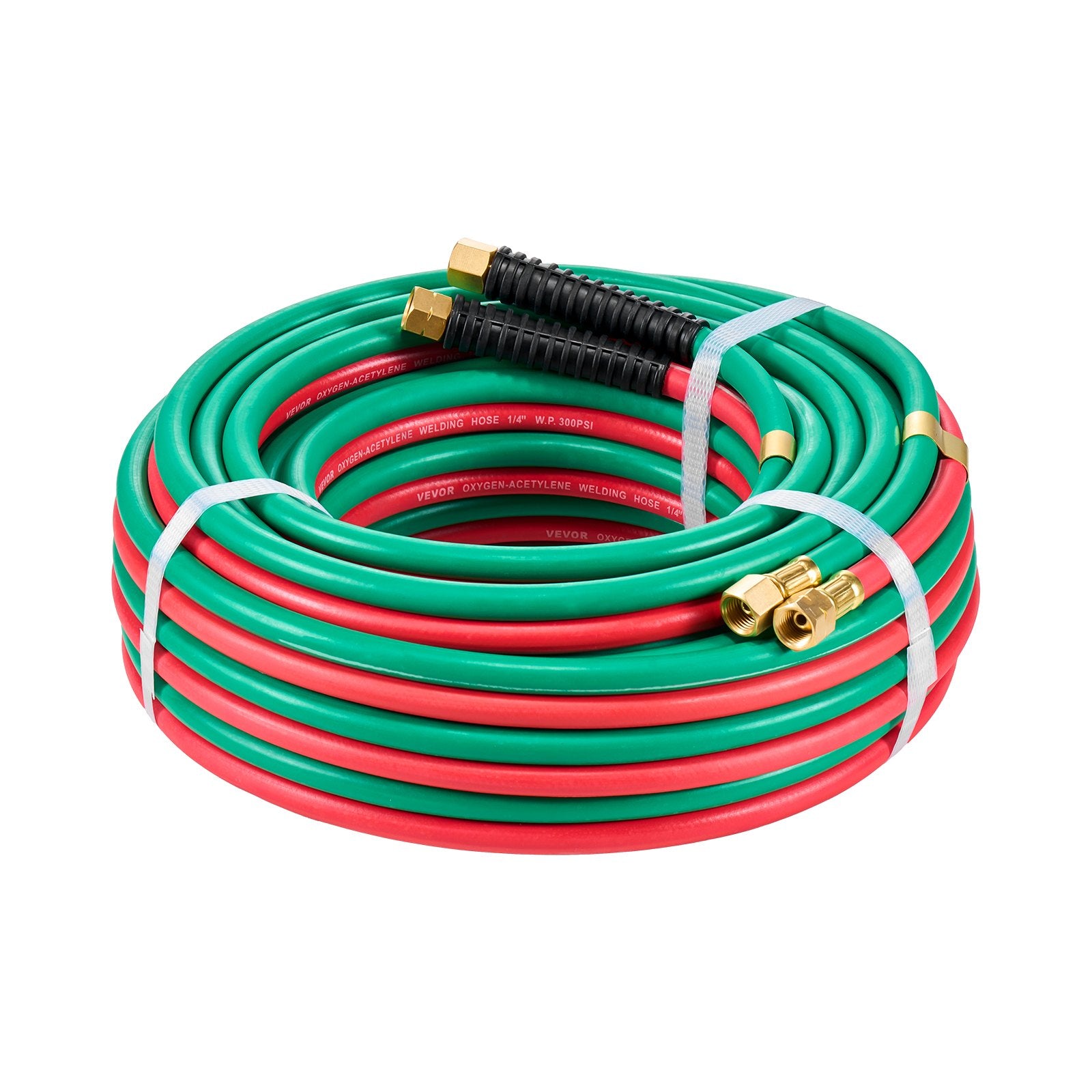 Air Compressors Accessories: VEVOR Oxygen Acetylene Hose, 1/4-Inch x 50FT Oxy Acetylene Hose with 9/16"-18 LH/RH B Fittings, R Grade Welding Torch Twin Hose with 300PSI Maximum Working Pressure for Cutting Soldering Brazing