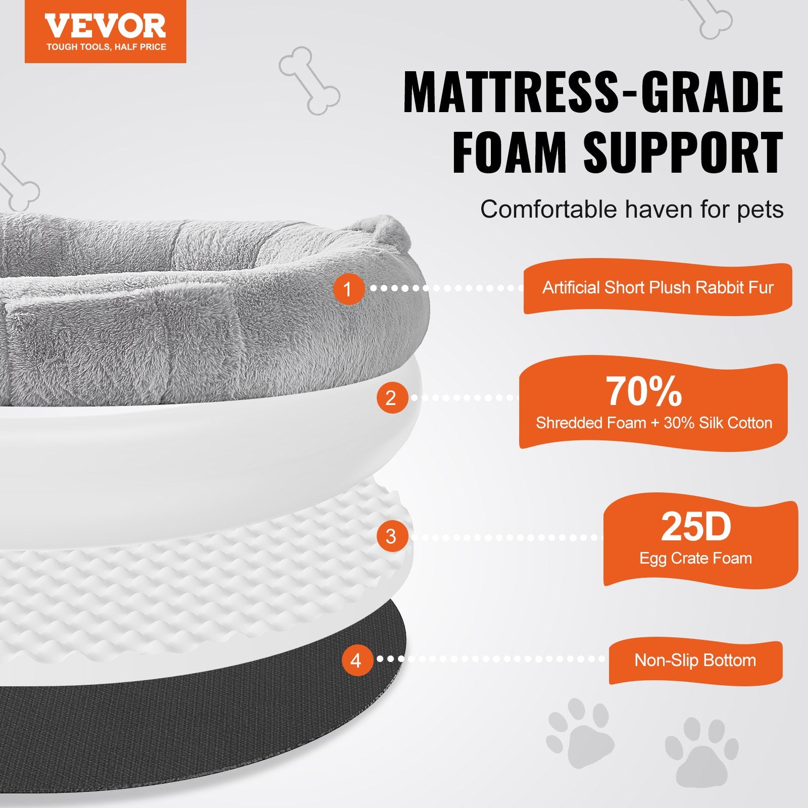 Dog Beds: VEVOR Human Dog Bed 1720x890x250 mm Human Size Dog Bed Washable Faux Rabbit Fur