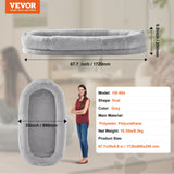 Dog Beds: VEVOR Human Dog Bed 1720x890x250 mm Human Size Dog Bed Washable Faux Rabbit Fur
