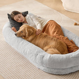 Dog Beds: VEVOR Human Dog Bed 1720x890x250 mm Human Size Dog Bed Washable Faux Rabbit Fur