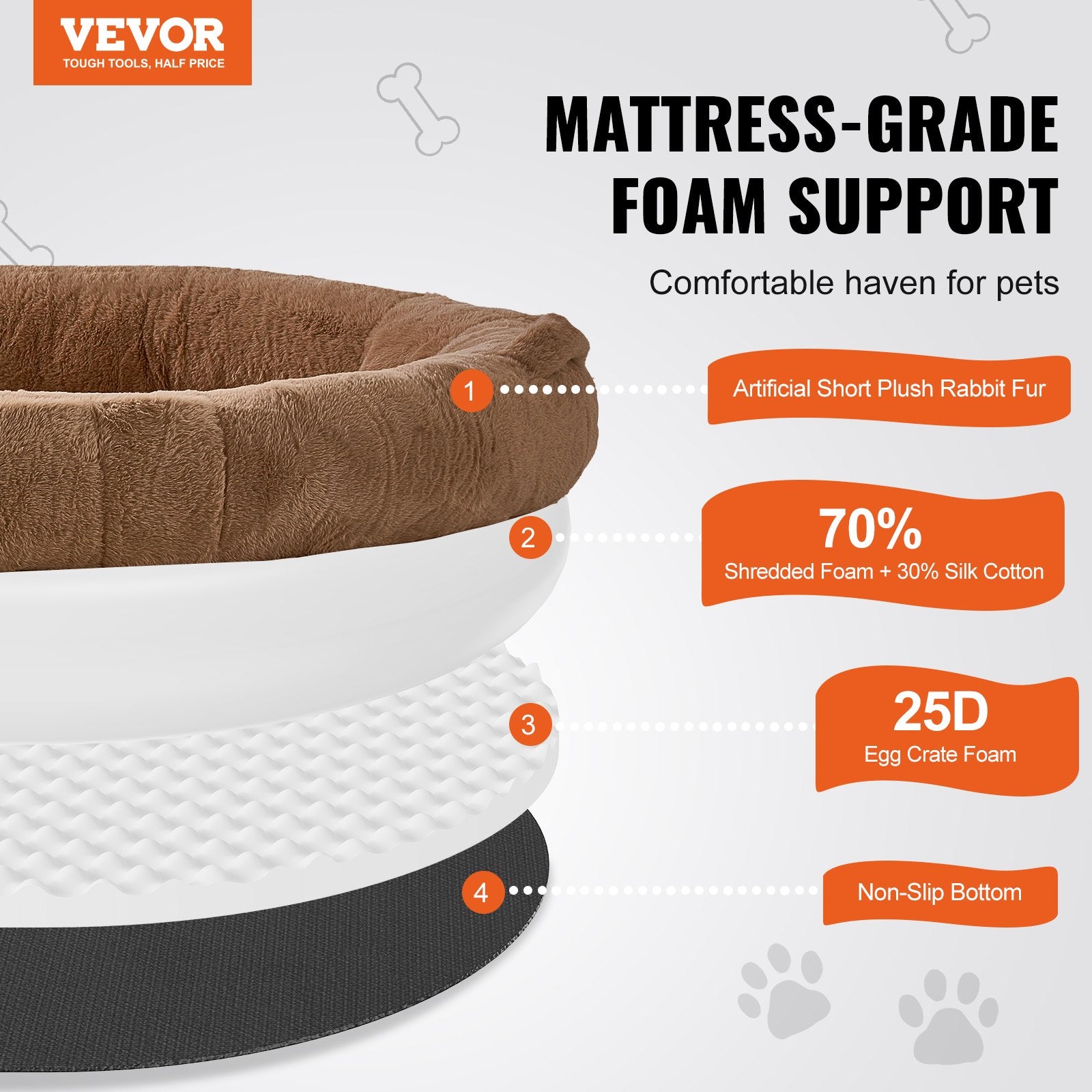 Dog Beds: VEVOR Human Dog Bed 1825x1220x254 mm Human Size Dog Bed Washable Faux Rabbit Fur