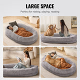 Dog Beds: VEVOR Human Dog Bed 1820x1220x250 mm Human Size Dog Bean Bed Washable PV Velvet