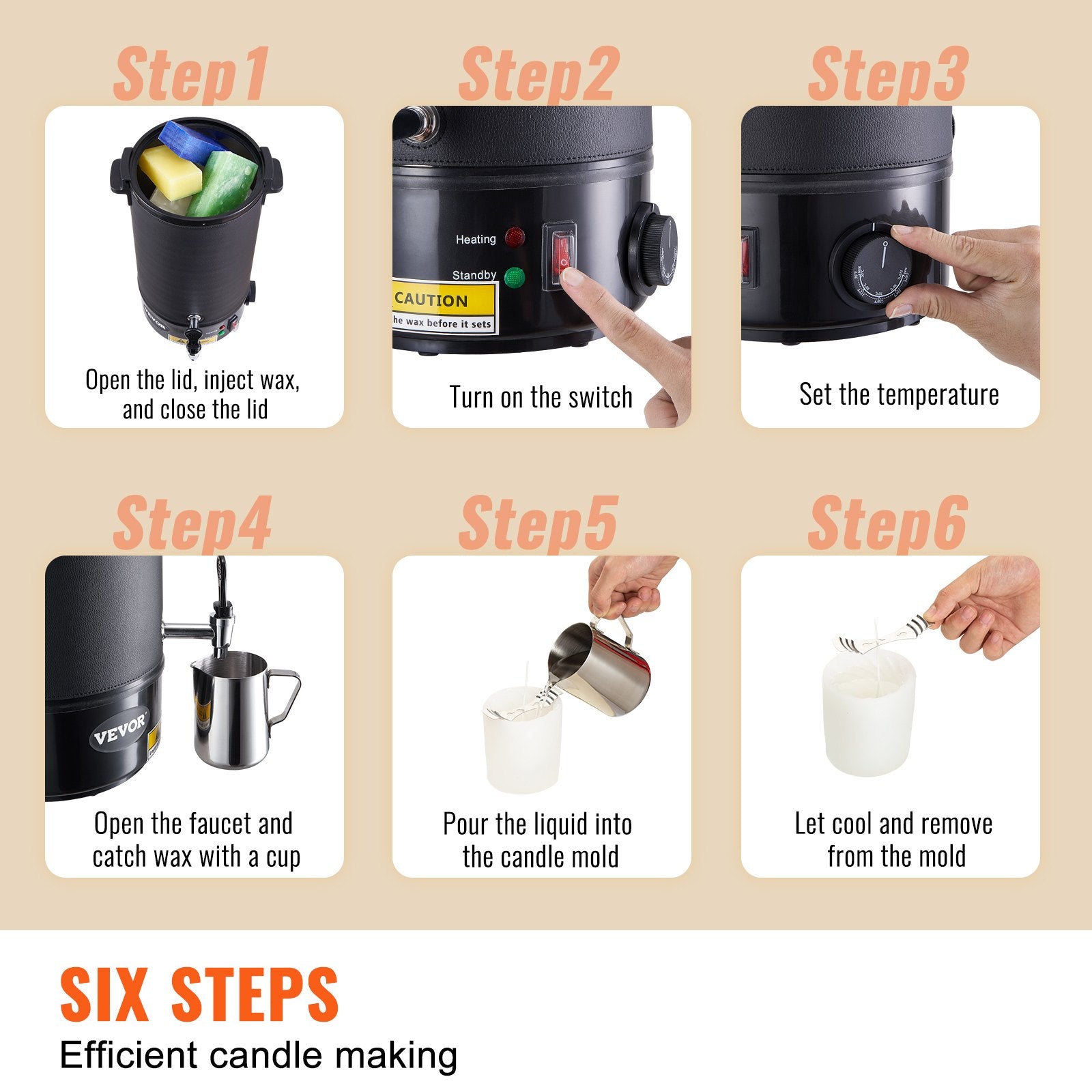 Candle Accessories: VEVOR Wax Melter for Candle Making 10Liter Electric Pot Commercial or Home Use