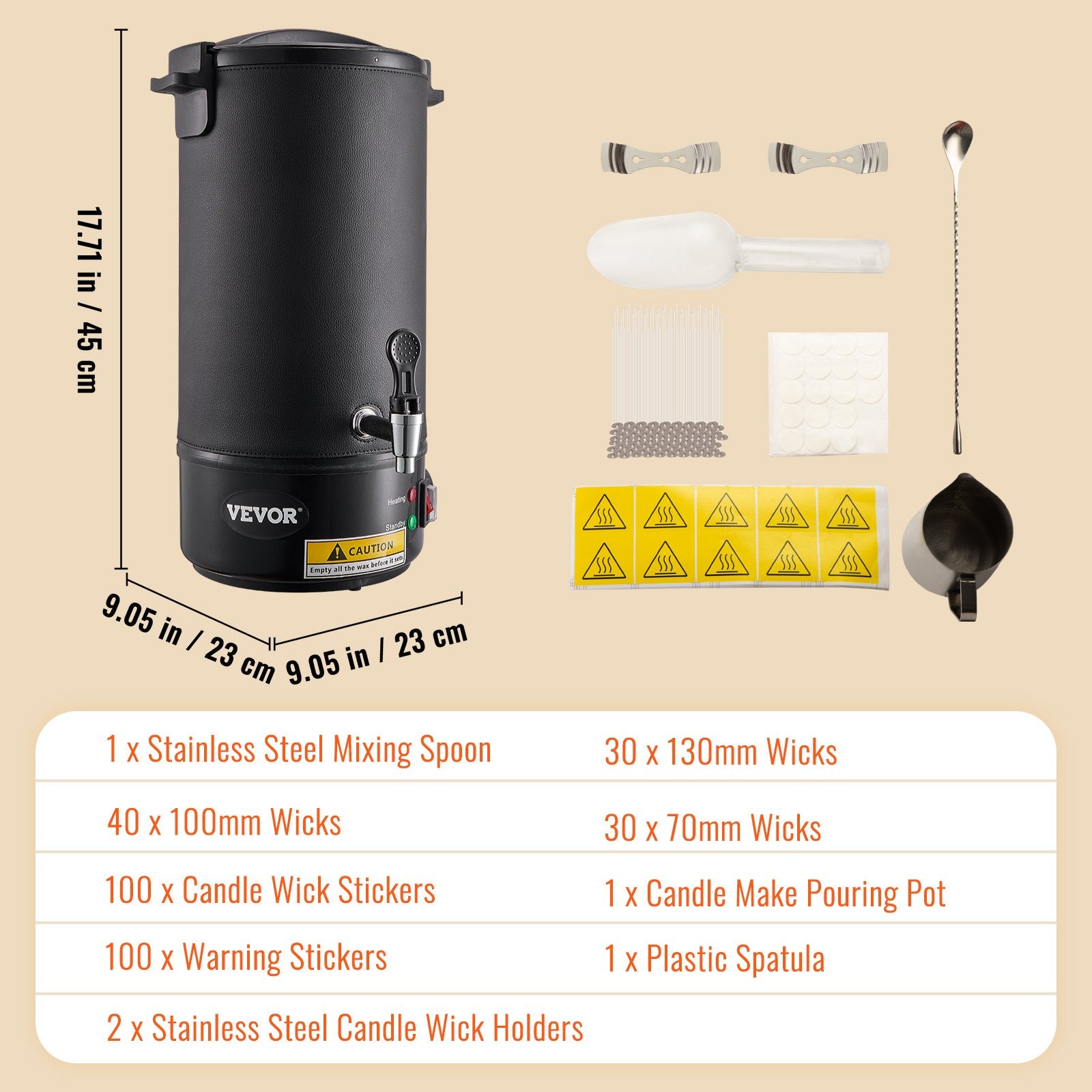 Candle Accessories: VEVOR Wax Melter for Candle Making 10Liter Electric Pot Commercial or Home Use