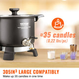 Candle Accessories: VEVOR Wax Melter for Candle Making, 5 Liter Large Electric Wax Melting Pot Easy Pour Spout, 4-level Temperature Control, Easy Clean for Candle Soap Cream Beauty Bulk Production Business or Home