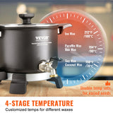 Candle Accessories: VEVOR Wax Melter for Candle Making, 5 Liter Large Electric Wax Melting Pot Easy Pour Spout, 4-level Temperature Control, Easy Clean for Candle Soap Cream Beauty Bulk Production Business or Home
