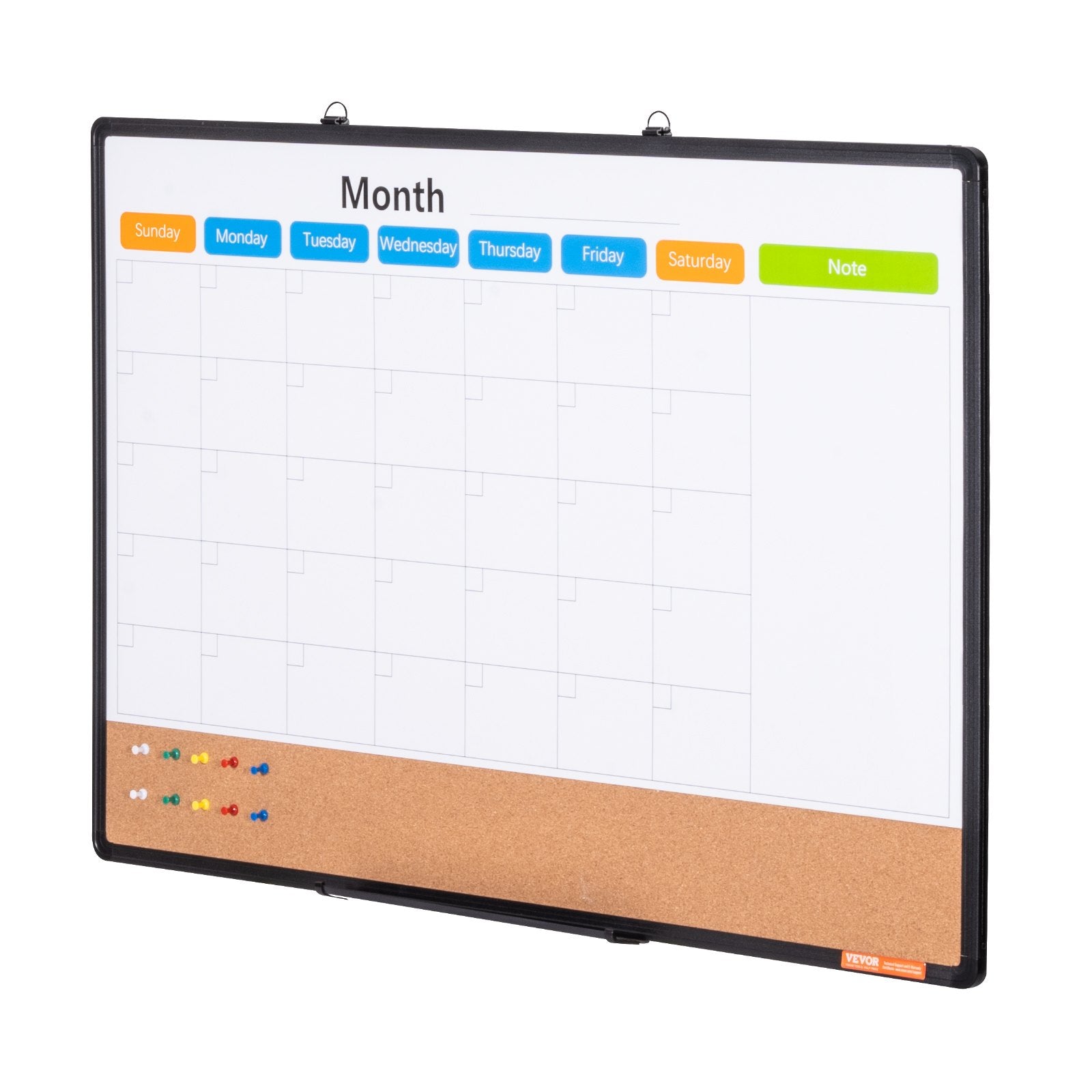 Building Toys: VEVOR 36"x 24" Monthly Calendar Whiteboard & Cork Board Combo with Aluminum Frame  2-in-1 Magnetic Dry Erase Bulletin Board for Wall Mount  Ideal for School, Home, Office