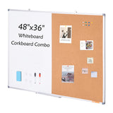 Audio Accessories: VEVOR 48"x 36" Whiteboard & Cork Board Combo with Aluminum Frame  2-in-1 Magnetic Dry Erase Bulletin Board for Wall Mount  Ideal for School, Home, Office