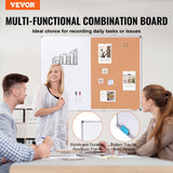 Audio Accessories: VEVOR 48"x 36" Whiteboard & Cork Board Combo with Aluminum Frame  2-in-1 Magnetic Dry Erase Bulletin Board for Wall Mount  Ideal for School, Home, Office