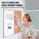 Audio Accessories: VEVOR 48"x 36" Whiteboard & Cork Board Combo with Aluminum Frame  2-in-1 Magnetic Dry Erase Bulletin Board for Wall Mount  Ideal for School, Home, Office