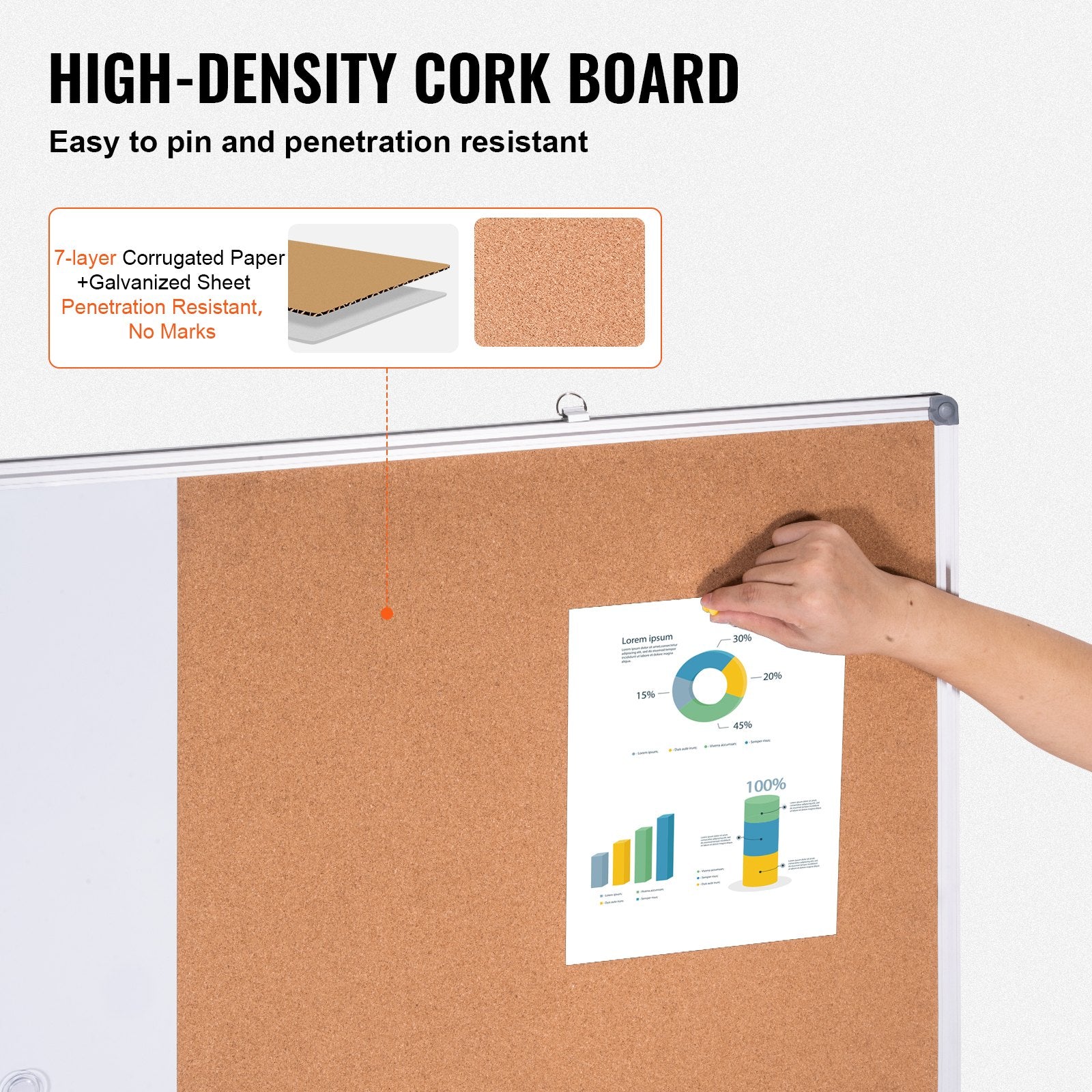 Audio Accessories: VEVOR 48"x 36" Whiteboard & Cork Board Combo with Aluminum Frame  2-in-1 Magnetic Dry Erase Bulletin Board for Wall Mount  Ideal for School, Home, Office