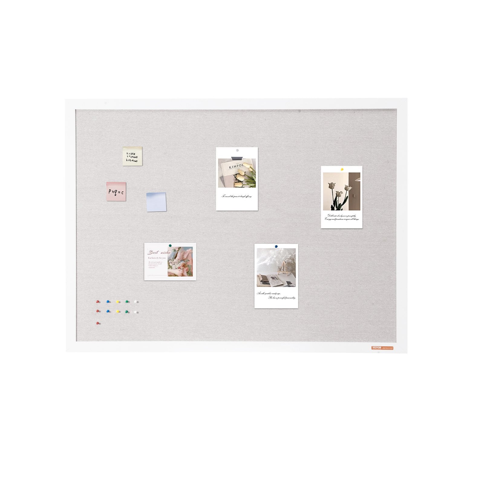 Coat Racks: VEVOR 48"x36" White Cork Board with Linen Surface  Stylish Wall-Mounted Bulletin Board for Home, School, Office  Elegant & Functional Noticeboard