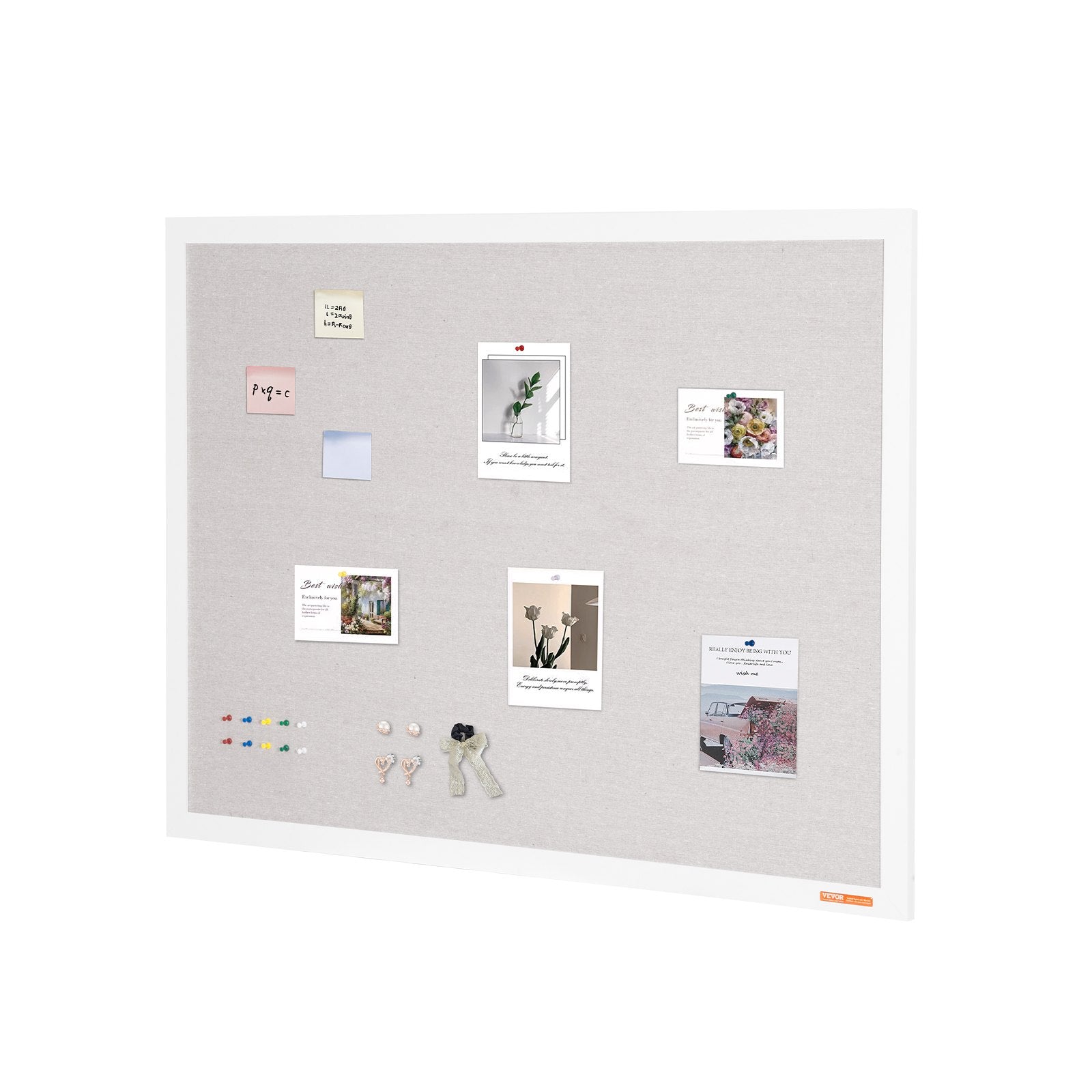 Coat Racks: VEVOR 48"x36" White Cork Board with Linen Surface  Stylish Wall-Mounted Bulletin Board for Home, School, Office  Elegant & Functional Noticeboard