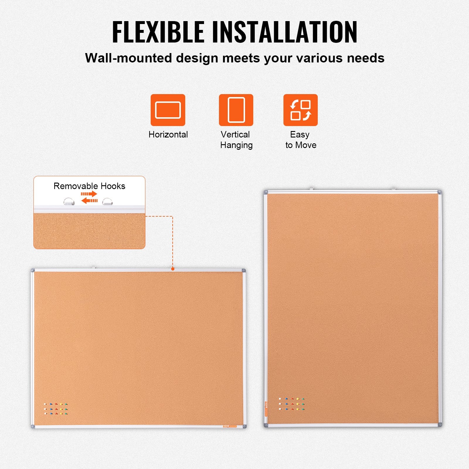 Building Toys: VEVOR 48"x36" Large Cork Board  Wall-Mounted Bulletin Board with Pin Board  Perfect for School, Home, Office