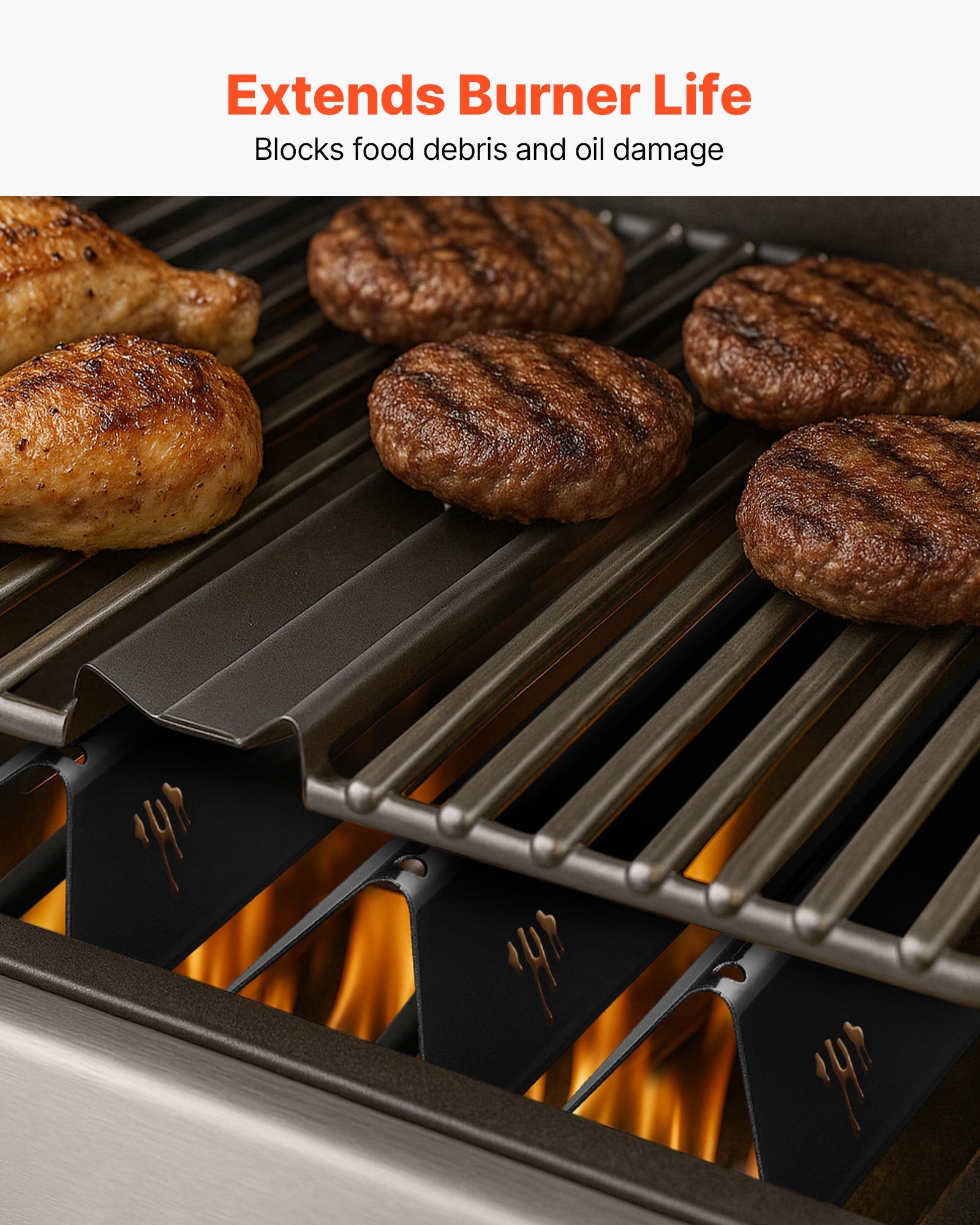BBQs & Accessories: VEVOR Flavorizer Bars, 39cm Grill Replacement Part, for Weber Spirit I & II 300 Series Grills, Including Spirit E-310, ll S-310, ll E-320, Porcelain-enameled Steel Thicker Heat Plate, 5 Pack