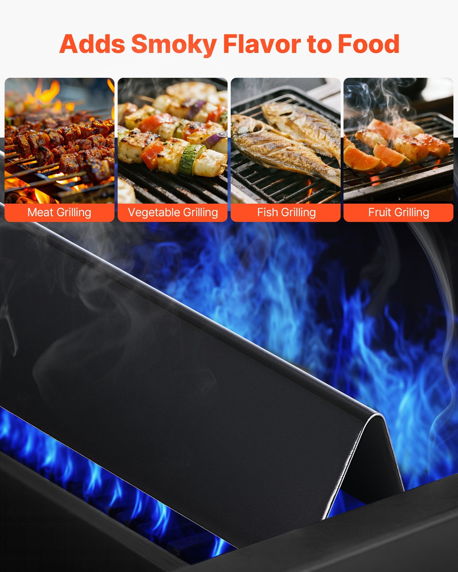 BBQs & Accessories: VEVOR Flavorizer Bars, 39cm Grill Replacement Part, for Weber Spirit I & II 300 Series Grills, Including Spirit E-310, ll S-310, ll E-320, Porcelain-enameled Steel Thicker Heat Plate, 5 Pack