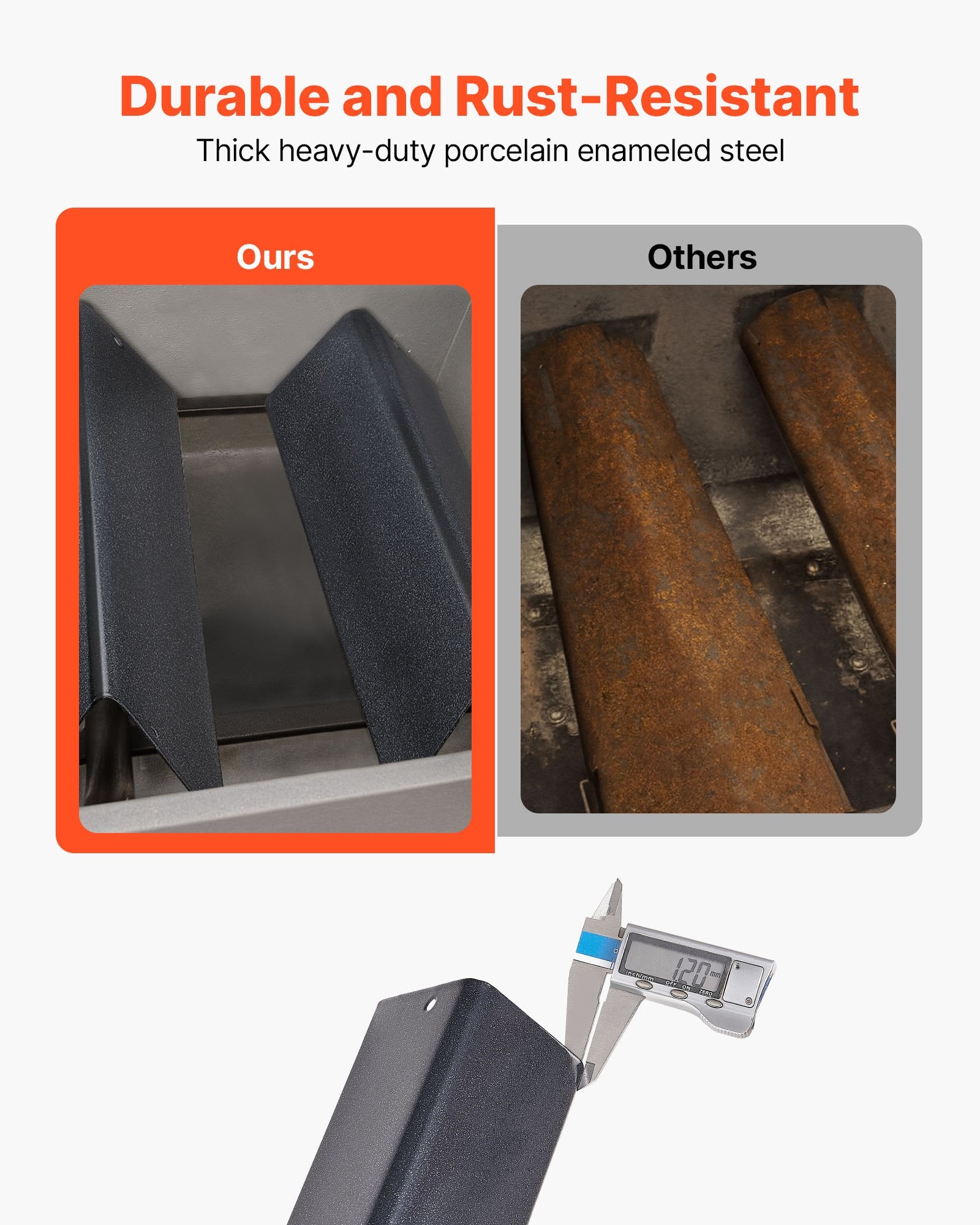 BBQs & Accessories: VEVOR Flavorizer Bars, 39cm Grill Replacement Part, for Weber Spirit I & II 200 Series Grills, Including Spirit ll E-210, ll E-220, ll S-210, E-210, S-210, Porcelain-enameled Steel Heat Plate, 3 Pack