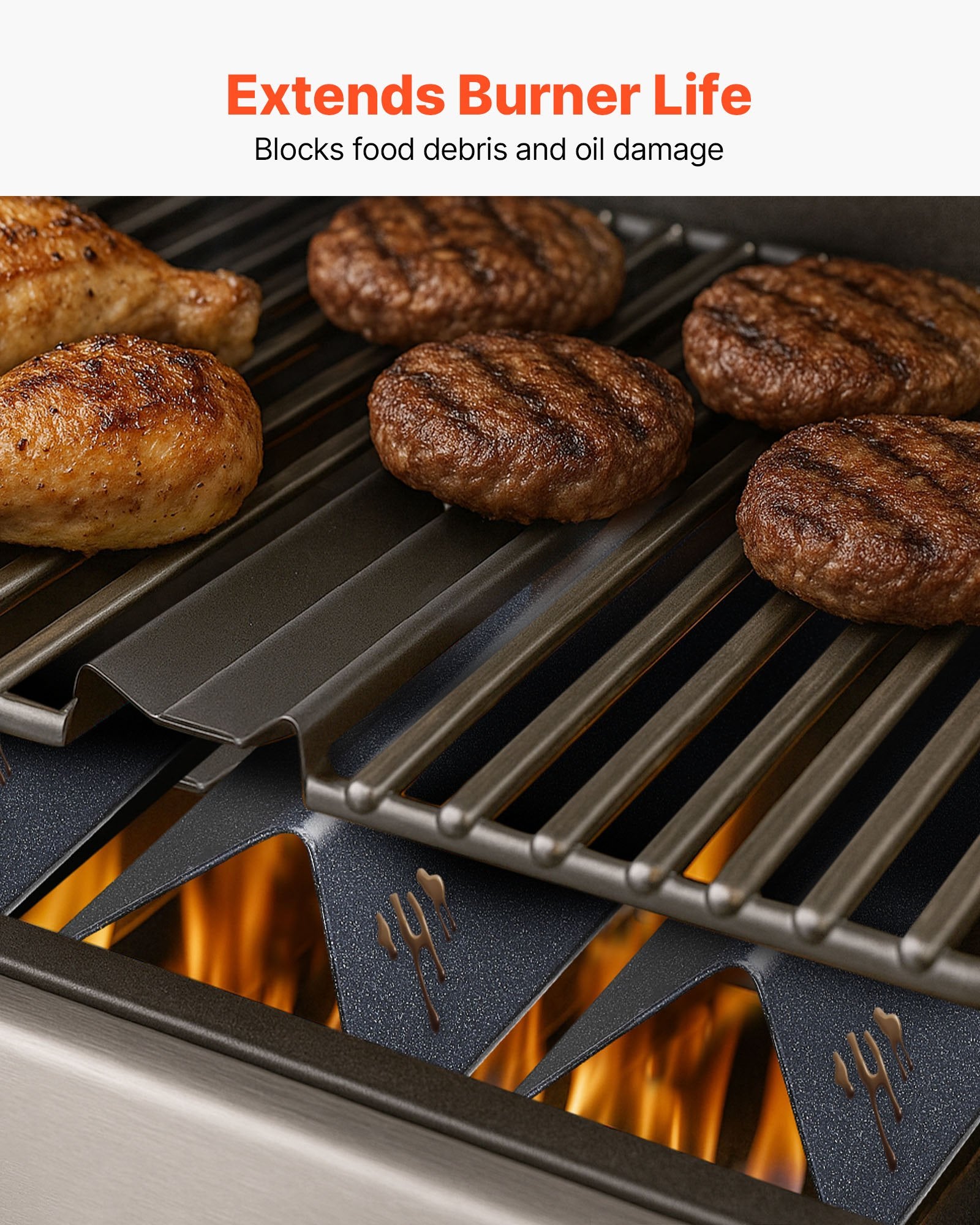 BBQs & Accessories: VEVOR Flavorizer Bars, 39cm Grill Replacement Part, for Weber Spirit I & II 200 Series Grills, Including Spirit ll E-210, ll E-220, ll S-210, E-210, S-210, Porcelain-enameled Steel Heat Plate, 3 Pack