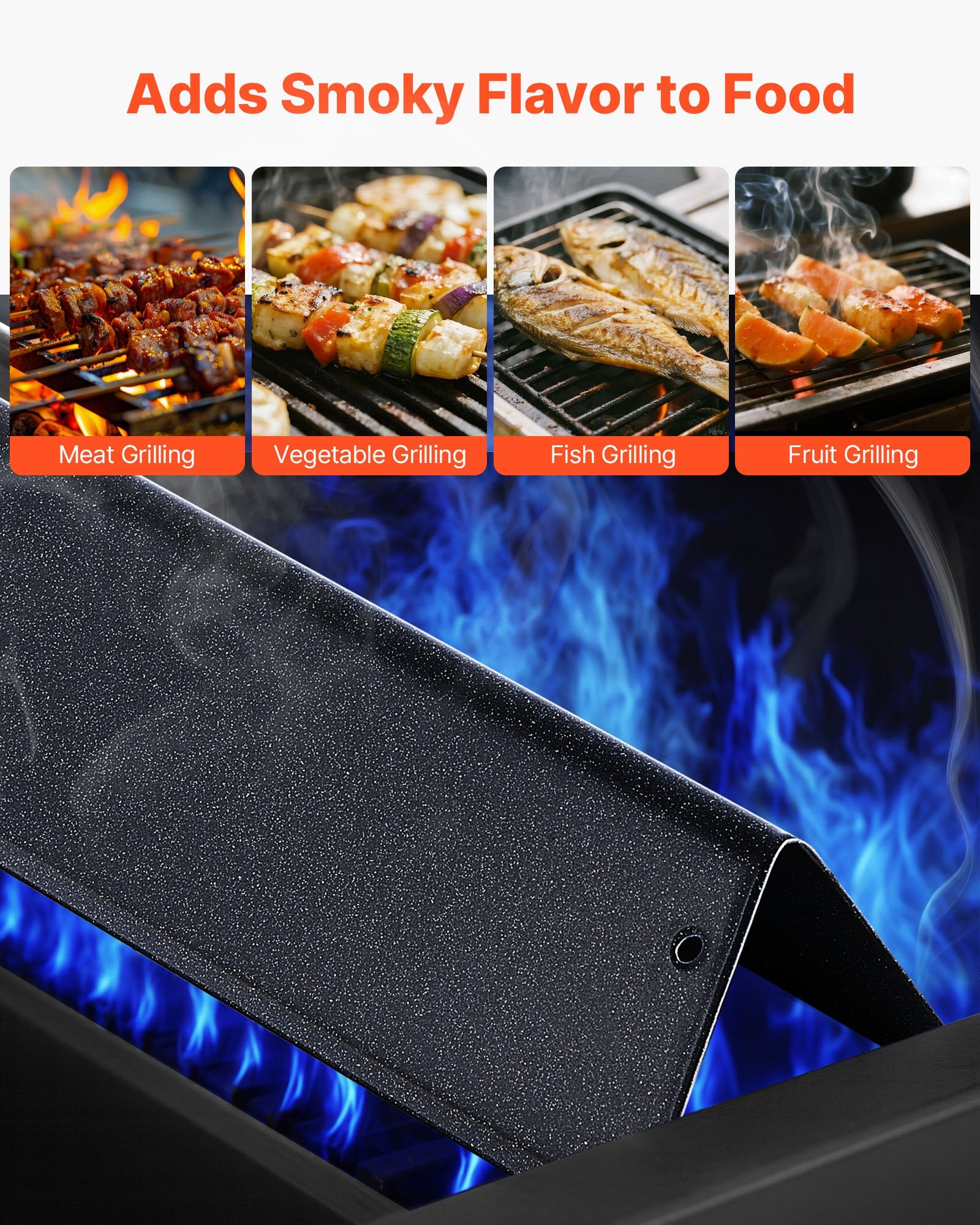 BBQs & Accessories: VEVOR Flavorizer Bars, 39cm Grill Replacement Part, for Weber Spirit I & II 200 Series Grills, Including Spirit ll E-210, ll E-220, ll S-210, E-210, S-210, Porcelain-enameled Steel Heat Plate, 3 Pack
