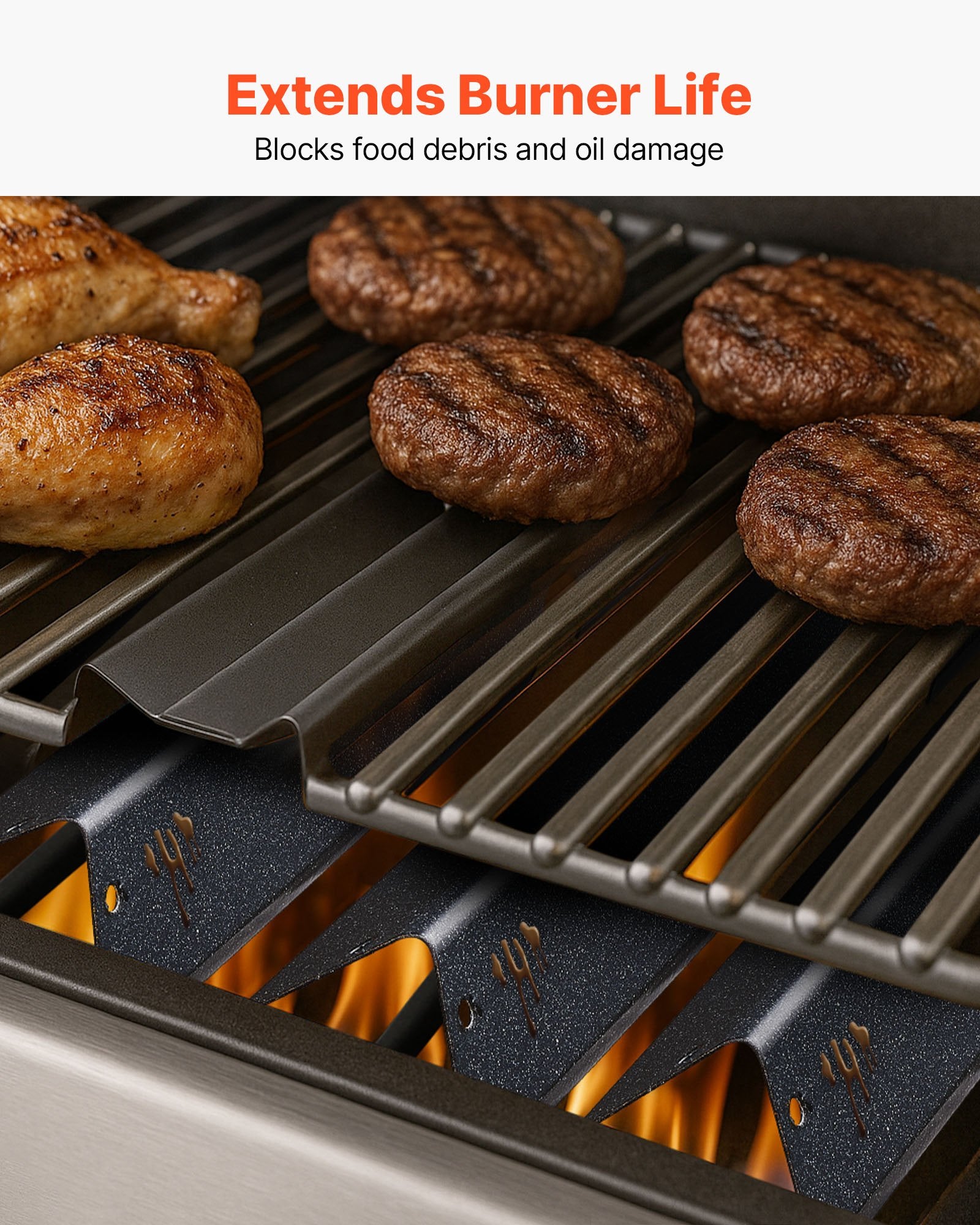BBQs & Accessories: VEVOR Flavorizer Bars, 44cm Grill Replacement Part, for Weber Genesis ll 310 315 335 340, E/S 325s, ES/SX 325s, E/S 335, EX/SX/EPX-335 Grills, Porcelain-enameled Steel Thicker Heat Plate, 5 Pack