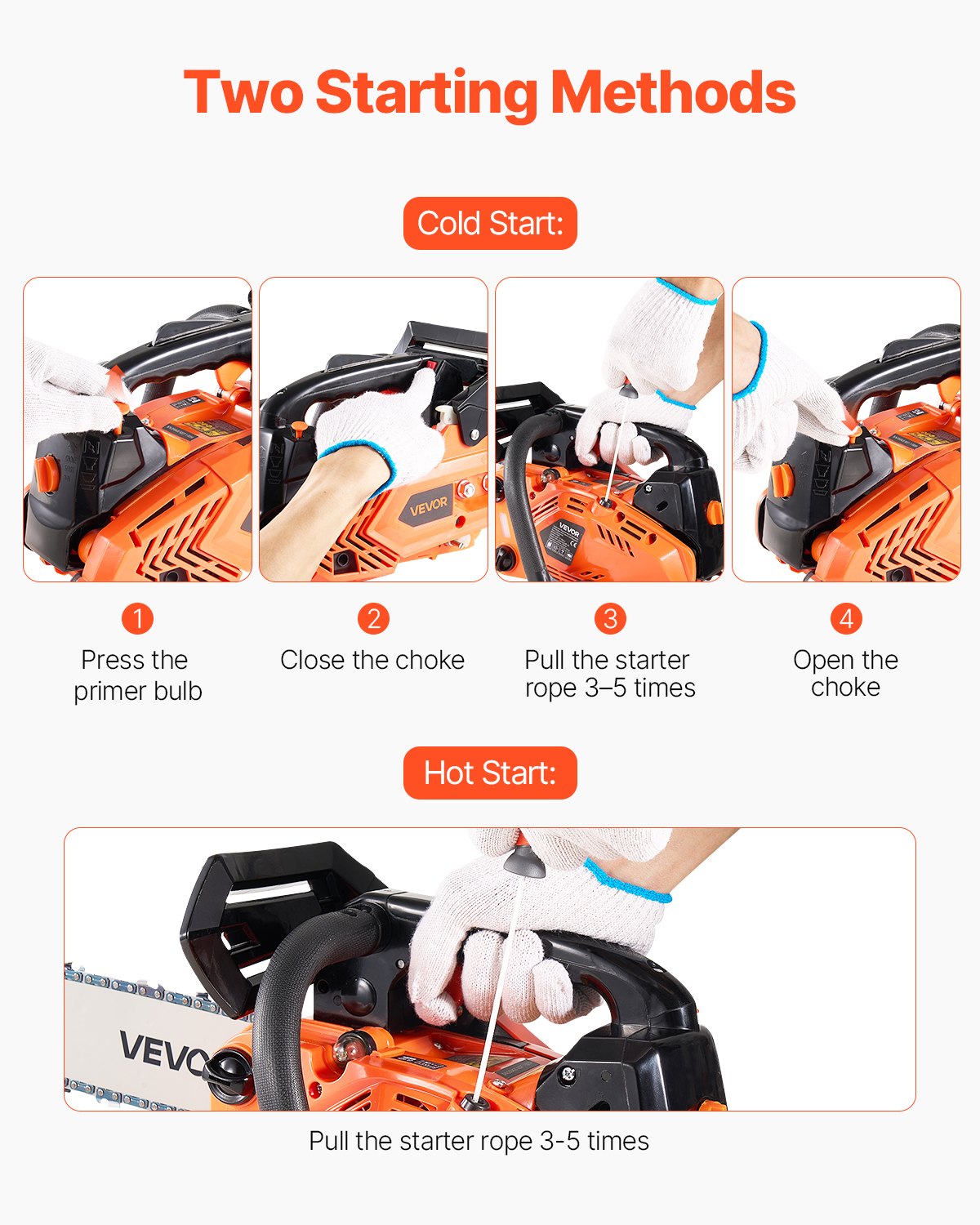 25 cc Gas Chainsaw, 305 mm Gas Powered Chainsaw, 0.75 kW Power Chain Saw with Non-Slip Handle, Gas-Powered Chainsaws with Dual Fuel Tanks, For Wood Cutting, Tree Trimming, and Land Clearing