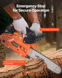 Chainsaws: VEVOR 25 cc Gas Chainsaw, 305 mm Gas Powered Chainsaw, 0.75 kW Power Chain Saw with Non-Slip Handle, Gas-Powered Chainsaws with Dual Fuel Tanks, For Wood Cutting, Tree Trimming, and Land Clearing