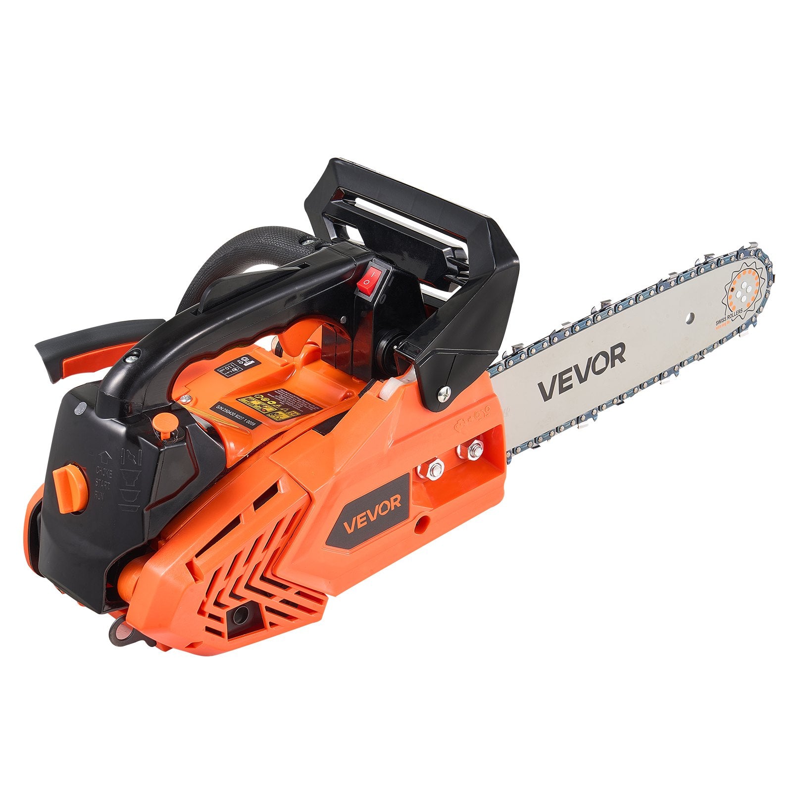 25 cc Gas Chainsaw, 305 mm Gas Powered Chainsaw, 0.75 kW Power Chain Saw with Non-Slip Handle, Gas-Powered Chainsaws with Dual Fuel Tanks, For Wood Cutting, Tree Trimming, and Land Clearing