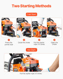 Chainsaws: VEVOR 52cc Gas Chainsaw 1.8 kW Gas Powered 455 mm Chainsaw For Wood Cutting