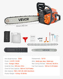 Chainsaws: VEVOR 52cc Gas Chainsaw 1.8 kW Gas Powered 455 mm Chainsaw For Wood Cutting