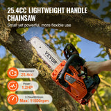 Chainsaws: VEVOR 25.4CC 304.8mm Gasoline Chainsaw Powered Wood Cutting Engine Gas Chain Saw