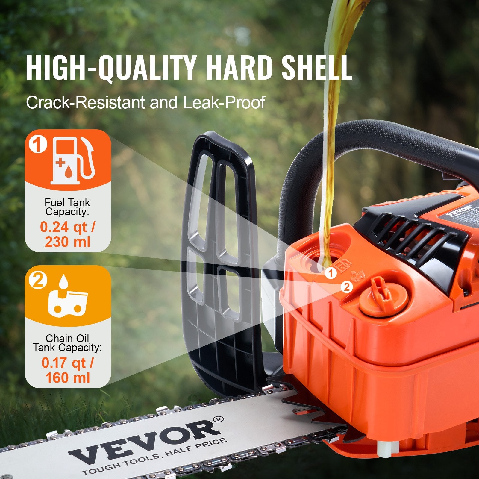 Chainsaws: VEVOR 25.4CC 304.8mm Gasoline Chainsaw Powered Wood Cutting Engine Gas Chain Saw