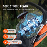 Chainsaws: VEVOR 58CC 508mm Gasoline Chainsaw Gas Powered Wood Cutting Engine Gas Chain Saw