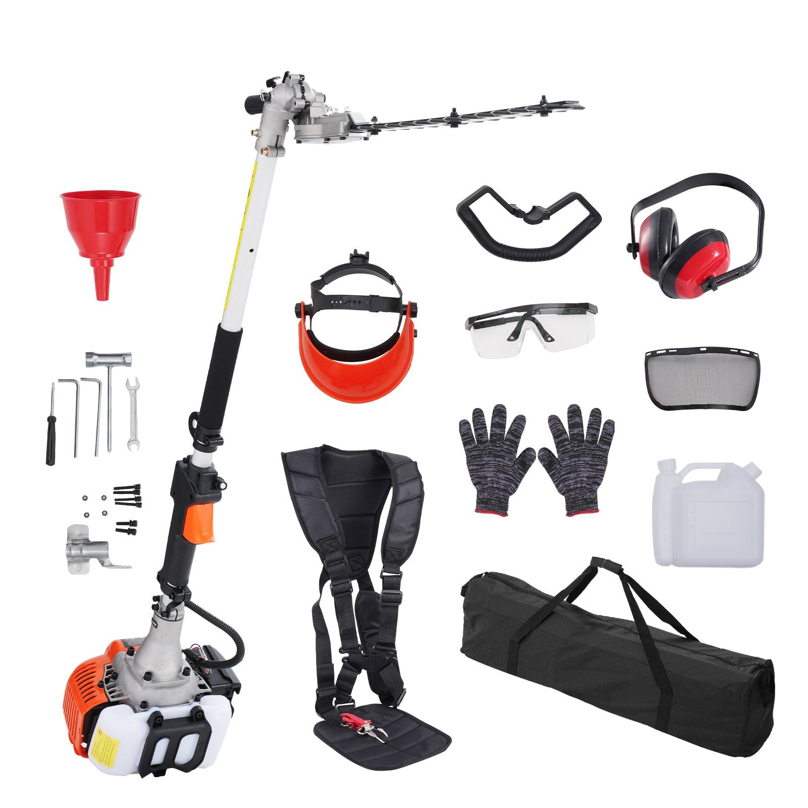 Chainsaws: VEVOR 15.7-inch 26CC 2 Cycle Gas Hedge Trimmer, Gas Powered Pole Hedge Trimmer with Dual Sided Dual Action Blade, Adjustable Trimmer Head, Suitable for Trimming Shrubs, Bushes
