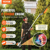 Chainsaws: VEVOR 15.7-inch 26CC 2 Cycle Gas Hedge Trimmer, Gas Powered Pole Hedge Trimmer with Dual Sided Dual Action Blade, Adjustable Trimmer Head, Suitable for Trimming Shrubs, Bushes