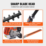 Chainsaws: VEVOR 15.7-inch 26CC 2 Cycle Gas Hedge Trimmer, Gas Powered Pole Hedge Trimmer with Dual Sided Dual Action Blade, Adjustable Trimmer Head, Suitable for Trimming Shrubs, Bushes