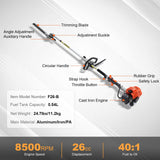 Chainsaws: VEVOR 15.7-inch 26CC 2 Cycle Gas Hedge Trimmer, Gas Powered Pole Hedge Trimmer with Dual Sided Dual Action Blade, Adjustable Trimmer Head, Suitable for Trimming Shrubs, Bushes