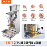 Basketball & Basketball Accessories: VEVOR Commercial Meatball Forming Machine, 280 PCs/min Automatic Meatball Maker, 1100W Electric Fish Beef Pork Shrimp Ball Making Tool, Stainless Steel Meatball Former with 18/20/22/26/30/32 mm Models