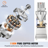 Basketball & Basketball Accessories: VEVOR Commercial Meatball Forming Machine, 280 PCs/min Automatic Meatball Maker, 1100W Electric Fish Beef Pork Shrimp Ball Making Tool, Stainless Steel Meatball Former with 18/20/22/26/30/32 mm Models