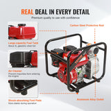 Gardening Tools: VEVOR Gasoline Engine Water Pump, 80 mm, 7HP 265 GPM, 43 m Lift, 7 m Suction, 4-Stroke Gas Powered Trash Water Transfer Pump Portable High Pressure with 25ft Hose for Irrigation Pool, EPA Certified