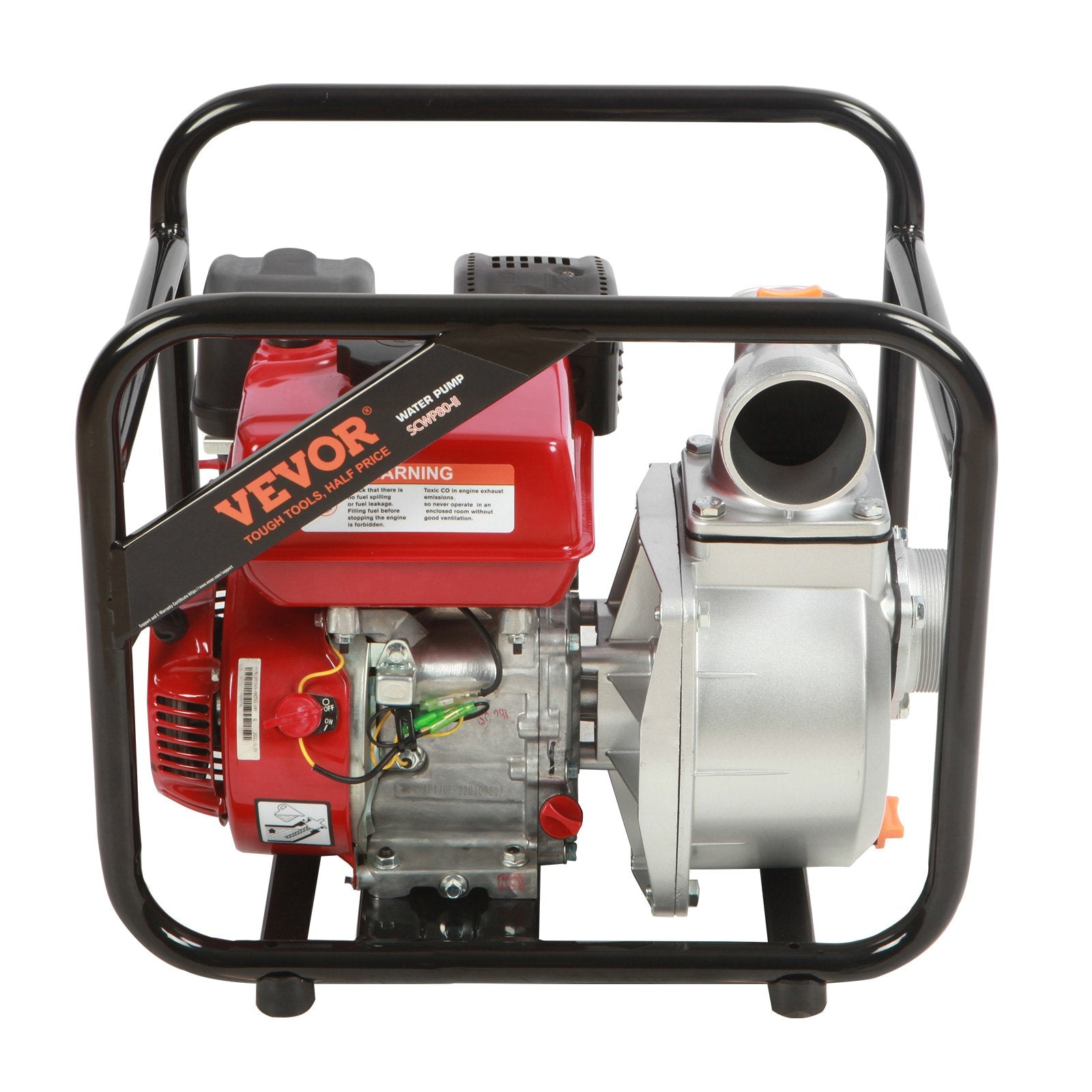 Gardening Tools: VEVOR Gasoline Engine Water Pump, 80 mm, 7HP 265 GPM, 43 m Lift, 7 m Suction, 4-Stroke Gas Powered Trash Water Transfer Pump Portable High Pressure with 25ft Hose for Irrigation Pool, EPA Certified