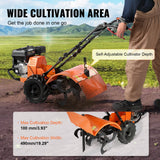 Gardening Tools: VEVOR Tiller Cultivator Gas Powered, 212CC 4-Stroke Garden Cultivator, Tiller with 4 Steel Adjustable Rear Tines for Lawn, Garden and Field Soil Cultivation